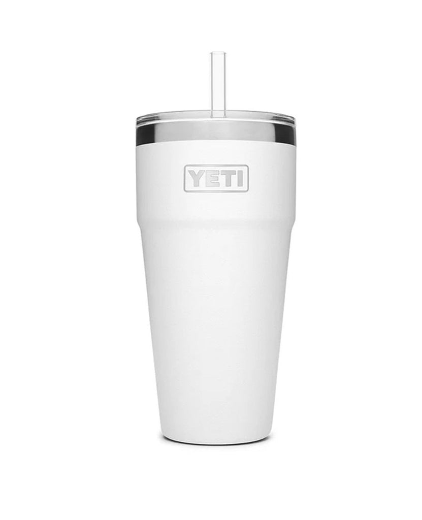 Rambler 769 ML Stackable Cup with Straw Lid White data-zoom-image=