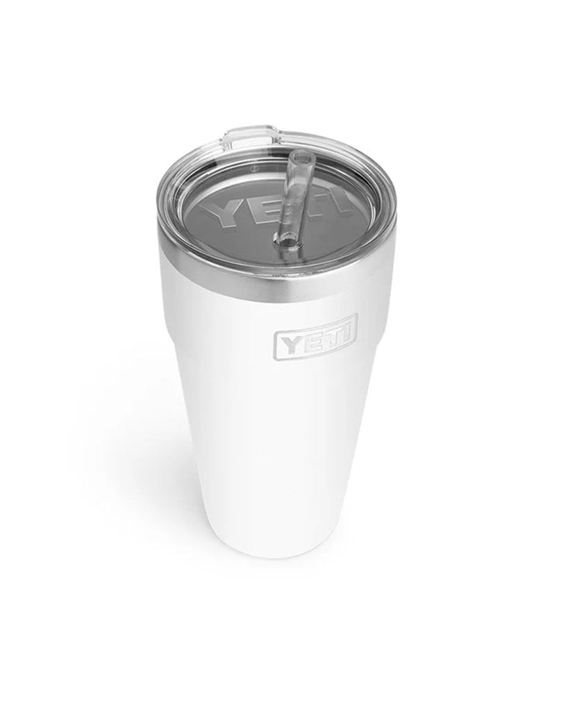 Rambler 769 ML Stackable Cup with Straw Lid White data-zoom-image=