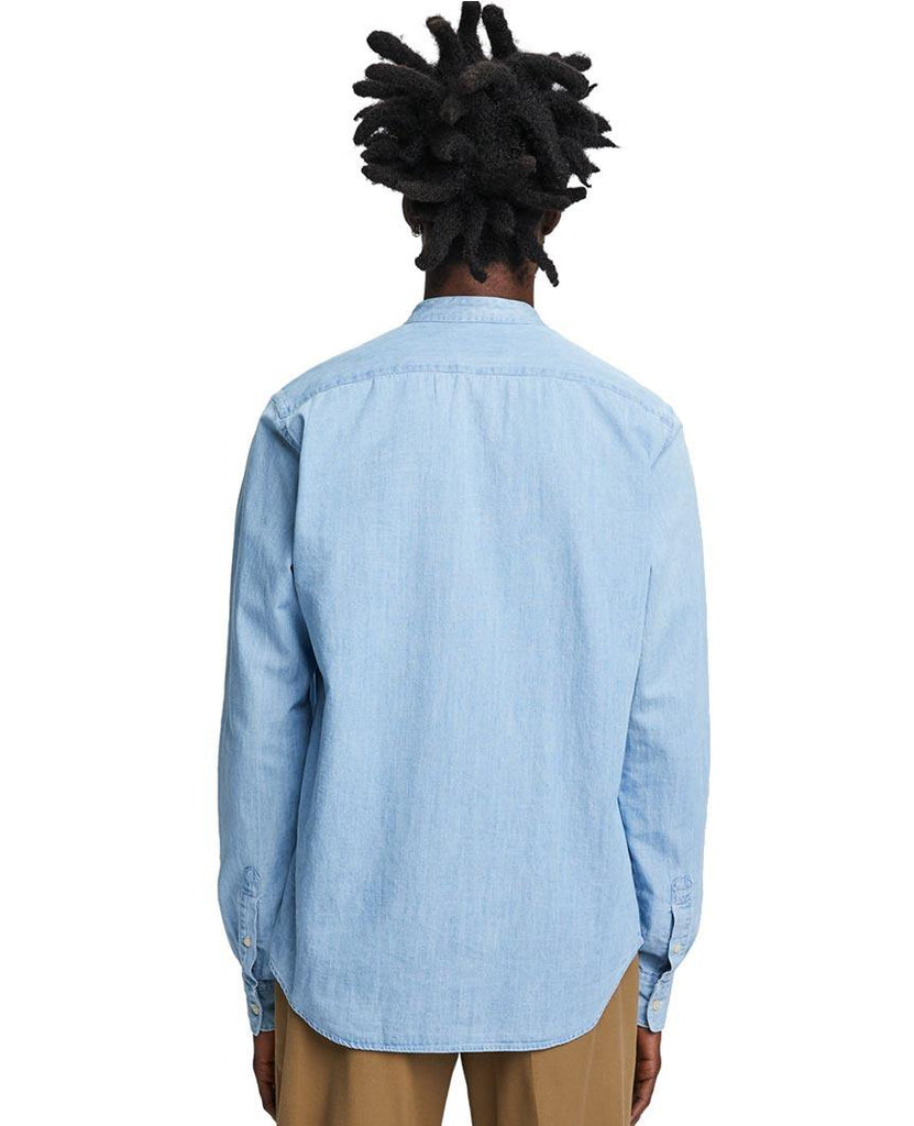 Collarless Shirt Regular fit Light Indigo data-zoom-image=