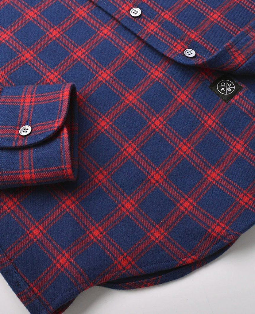 Navy Double-Sided Check Flannel data-zoom-image=
