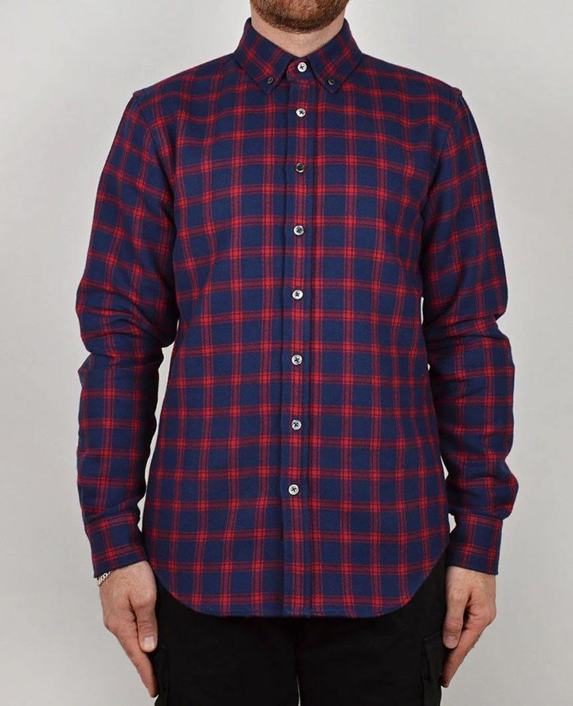 Navy Double-Sided Check Flannel data-zoom-image=