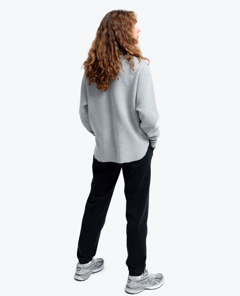 Flatback Thermal Relaxed  Crewneck Heather Grey Womens data-zoom-image=