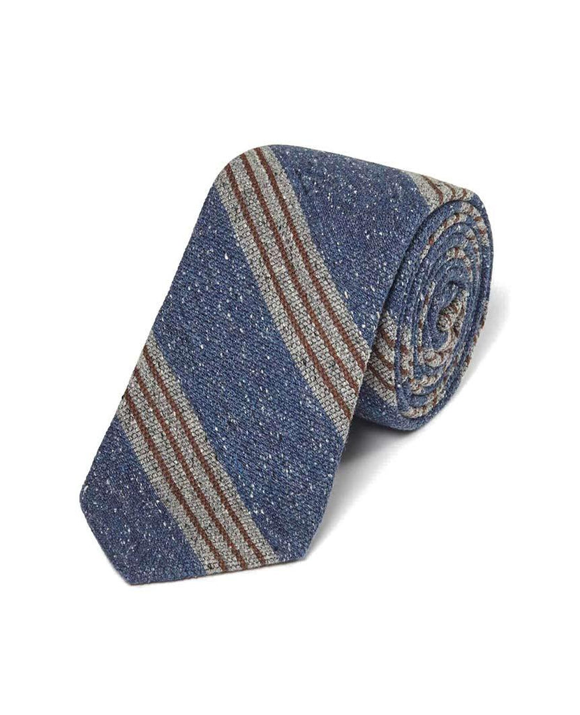 Blue Wool Blend Donegal Stripe Tie data-zoom-image=