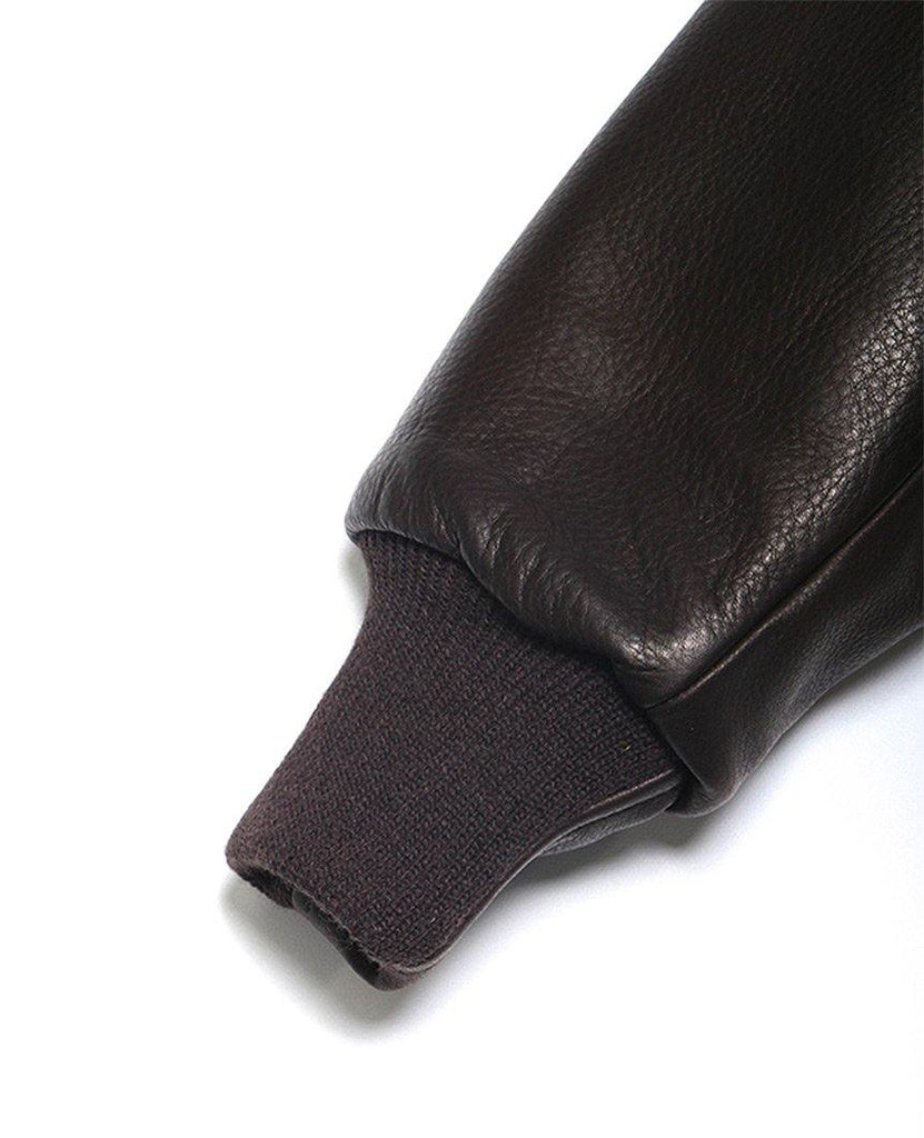 Baseball Shawl Leather Brown data-zoom-image=