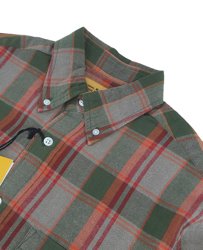 N°5 Classic Buttondown Collar LS Green Orange data-zoom-image=