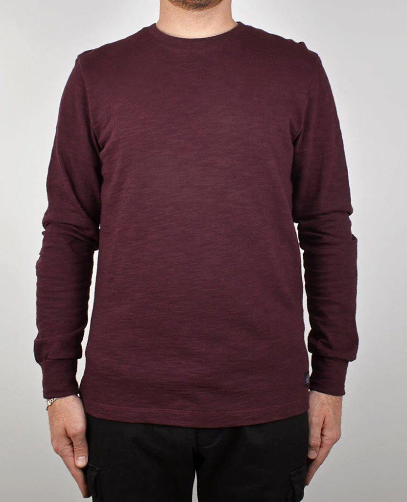 Maroon Slub L/S T-Shirt data-zoom-image=