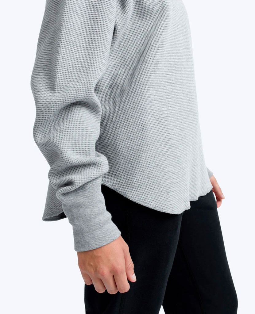 Flatback Thermal Relaxed  Crewneck Heather Grey Womens data-zoom-image=