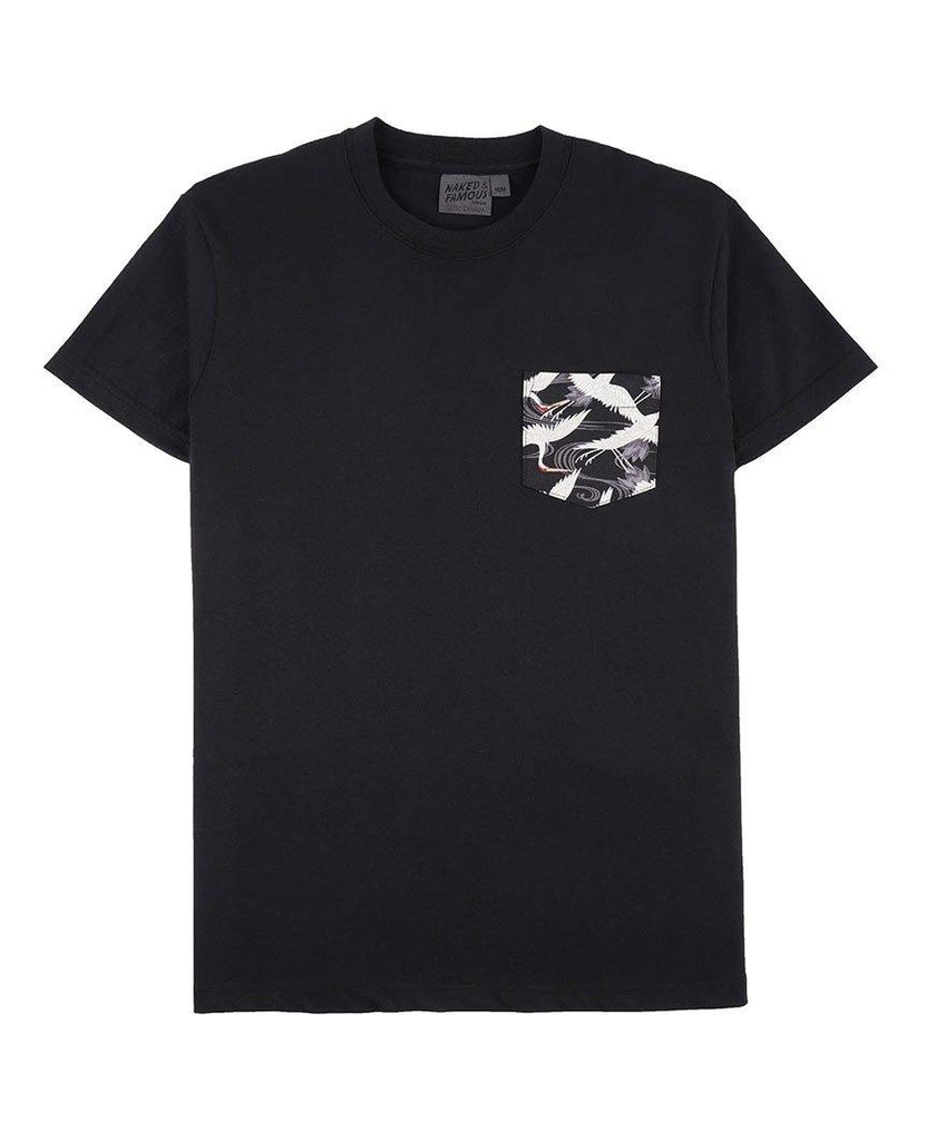 Black + Slub Cranes Pocket Tee data-zoom-image=