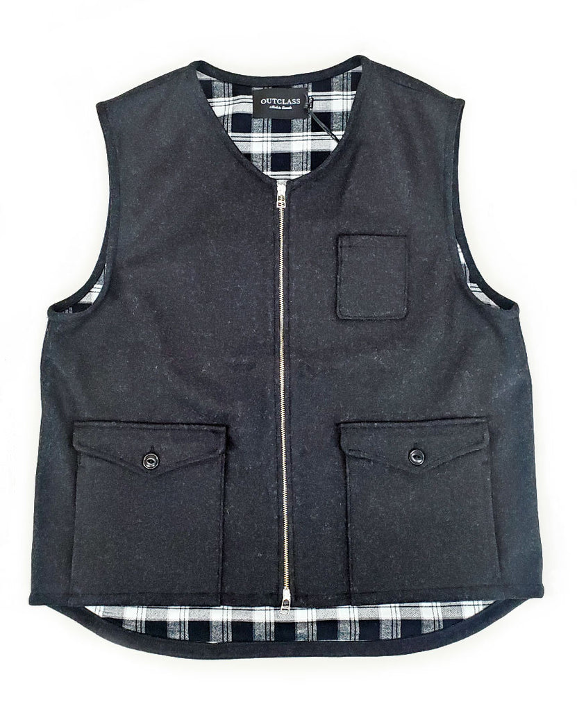 Charcoal Wool Field Vest data-zoom-image=