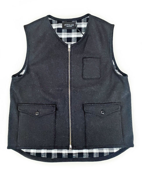 Charcoal Wool Field Vest