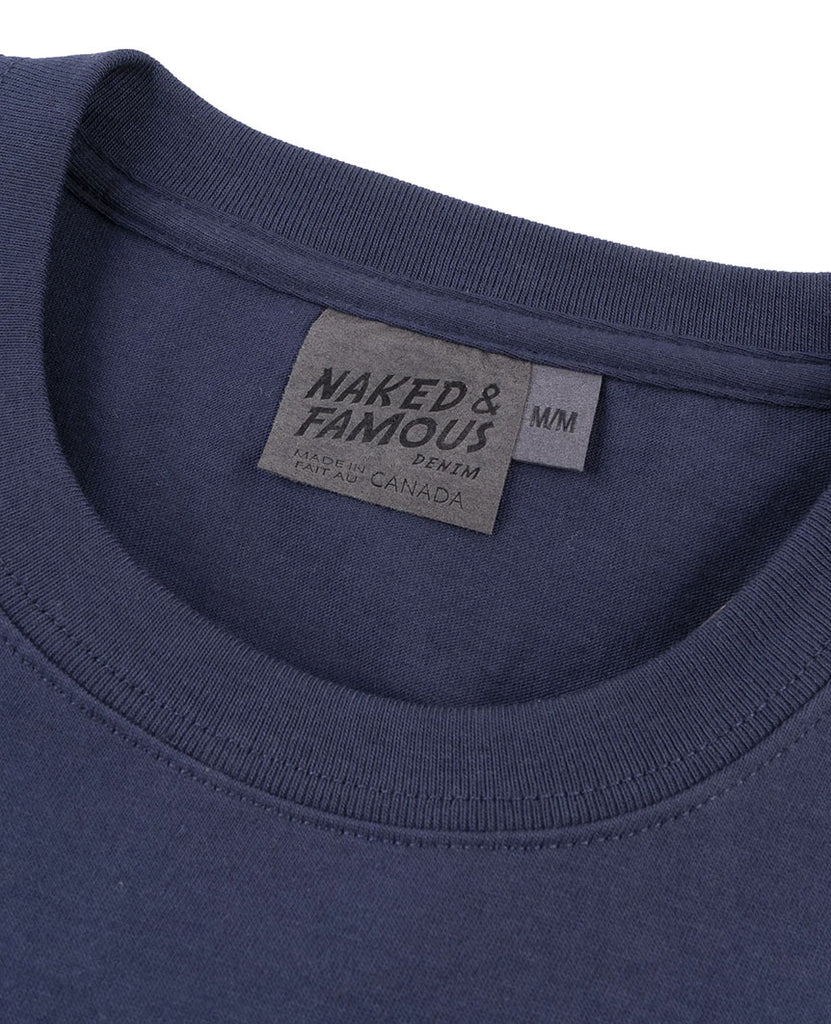 Cats On Denim Pocket Tee Navy data-zoom-image=