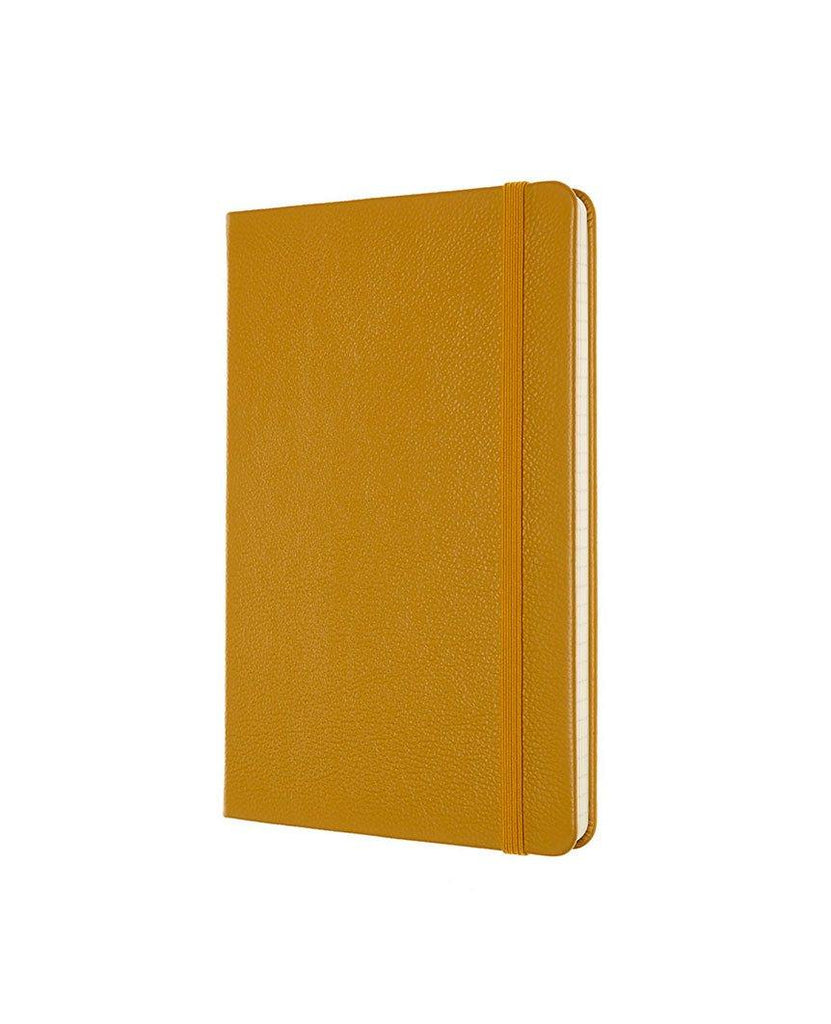 Classic Leather Hard Cover Ruled Notebook Amber Yellow data-zoom-image=