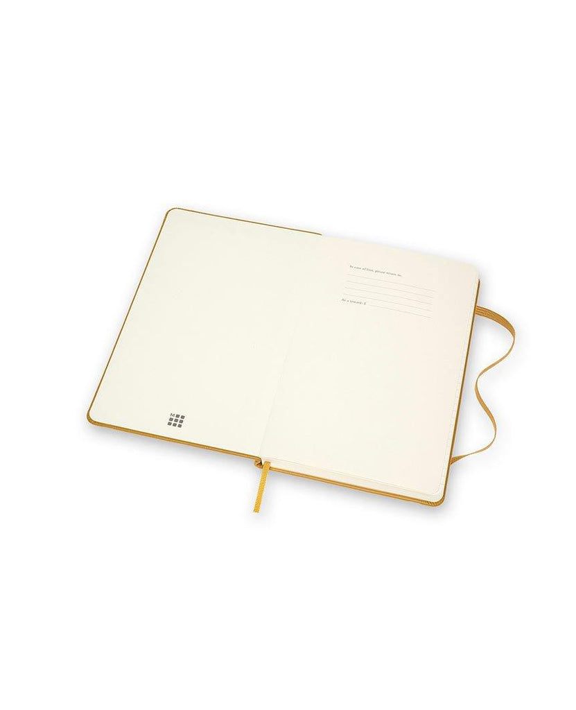 Classic Leather Hard Cover Ruled Notebook Amber Yellow data-zoom-image=