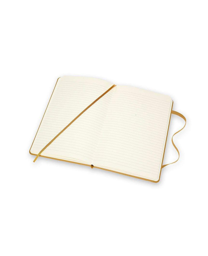 Classic Leather Hard Cover Ruled Notebook Amber Yellow data-zoom-image=
