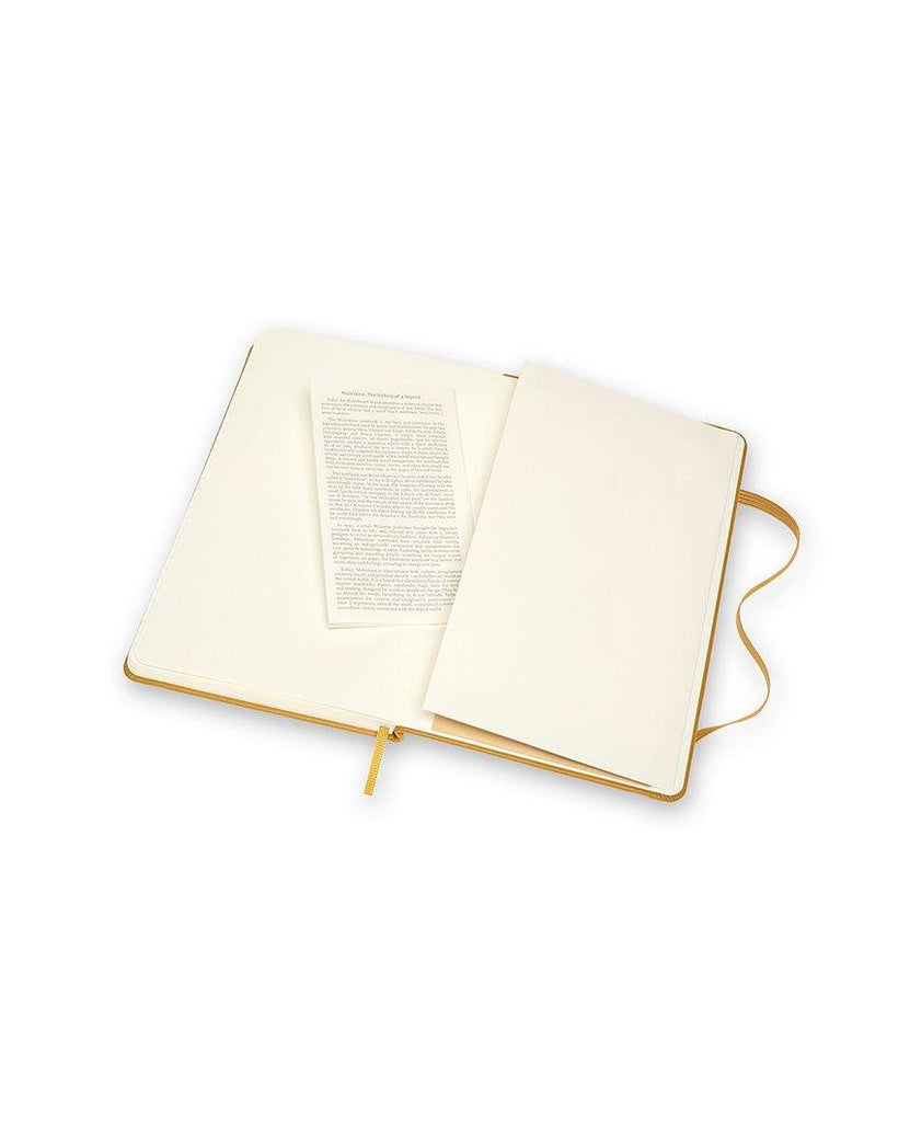 Classic Leather Hard Cover Ruled Notebook Amber Yellow data-zoom-image=