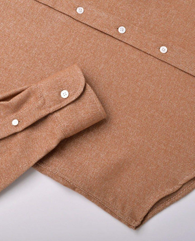 Camel Tweed Flannel Shirt data-zoom-image=