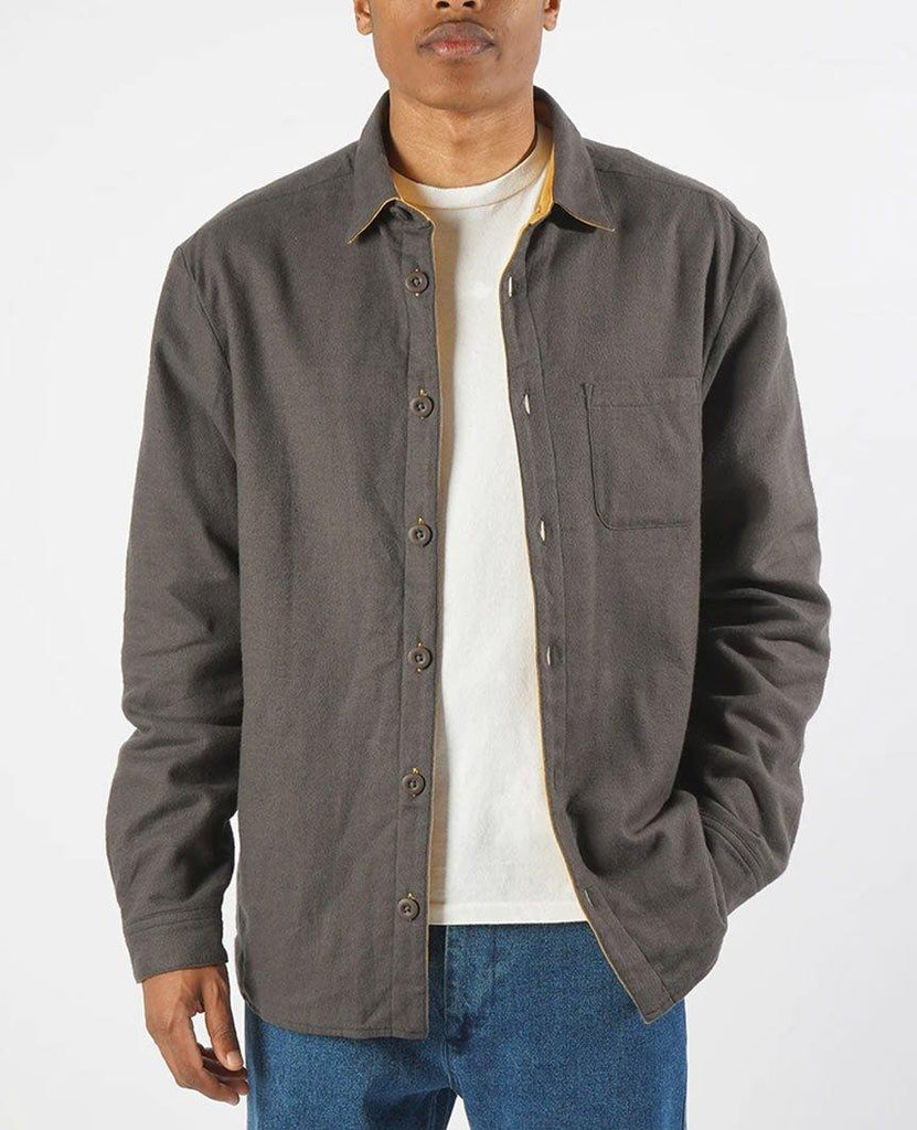 Flannel Jersey Reversible Graphite Mustard Jacket data-zoom-image=