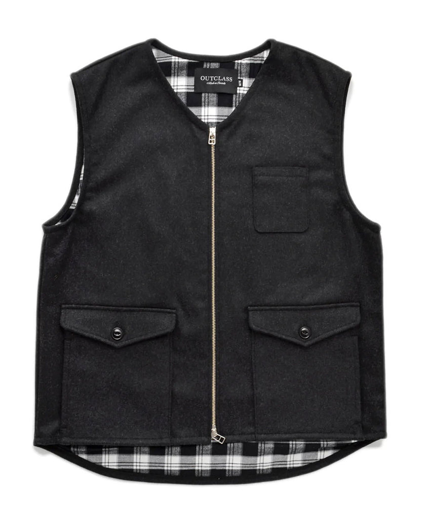 Charcoal Wool Field Vest data-zoom-image=