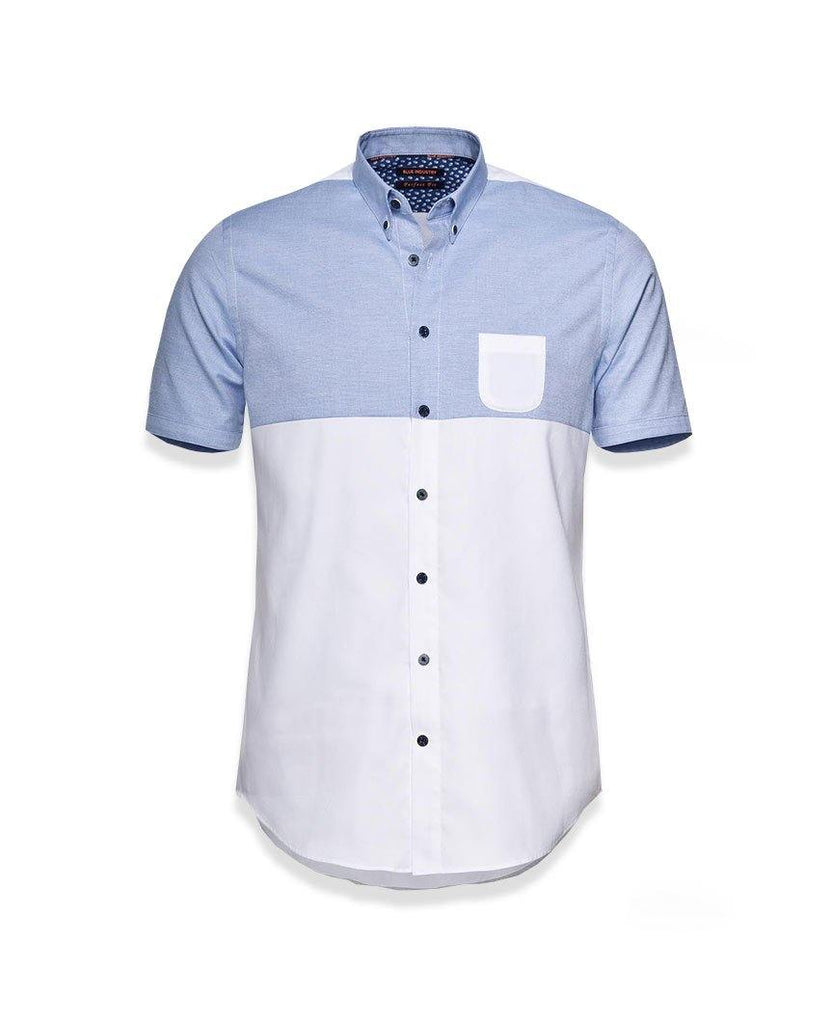 Half & Half Shirt Chambray White data-zoom-image=