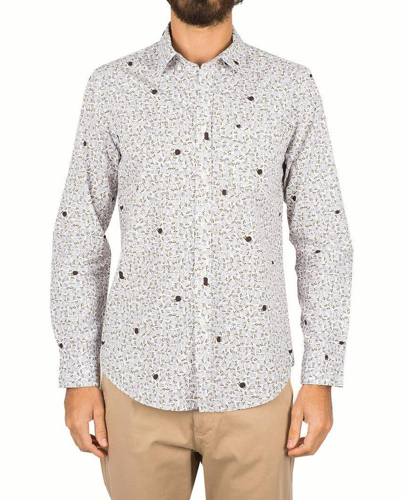 Black Sheep Long Sleeve Buttondown Shirt White Black data-zoom-image=