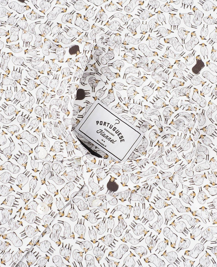 Black Sheep Long Sleeve Buttondown Shirt White Black data-zoom-image=