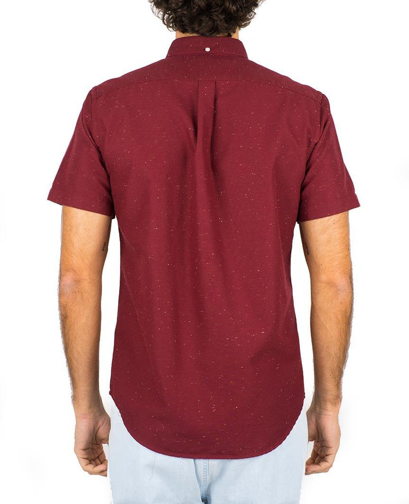 Blur Bordeaux Short Sleeve Buttondown Shirt data-zoom-image=