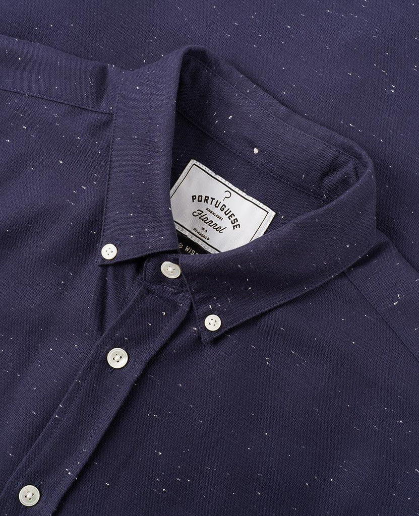 Blur Navy Short Sleeve Buttondown Shirt data-zoom-image=
