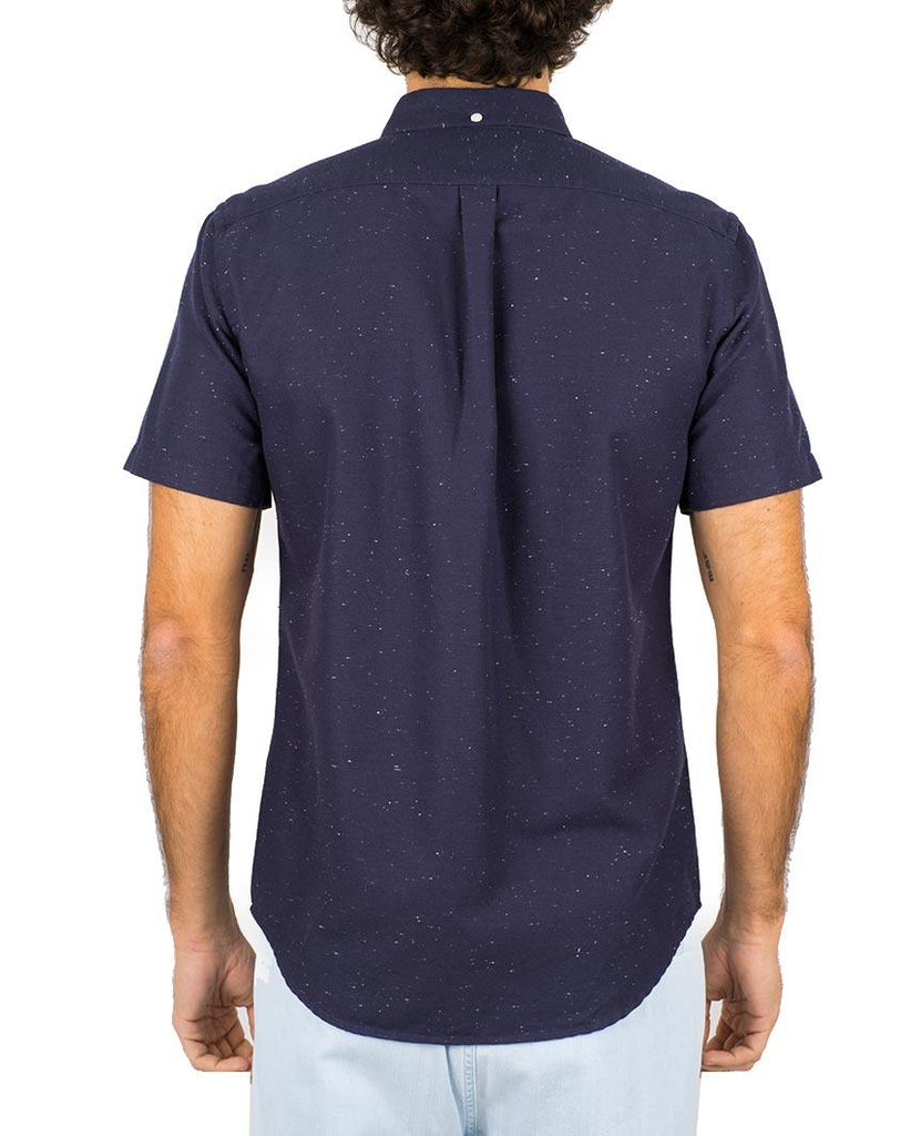 Blur Navy Short Sleeve Buttondown Shirt data-zoom-image=