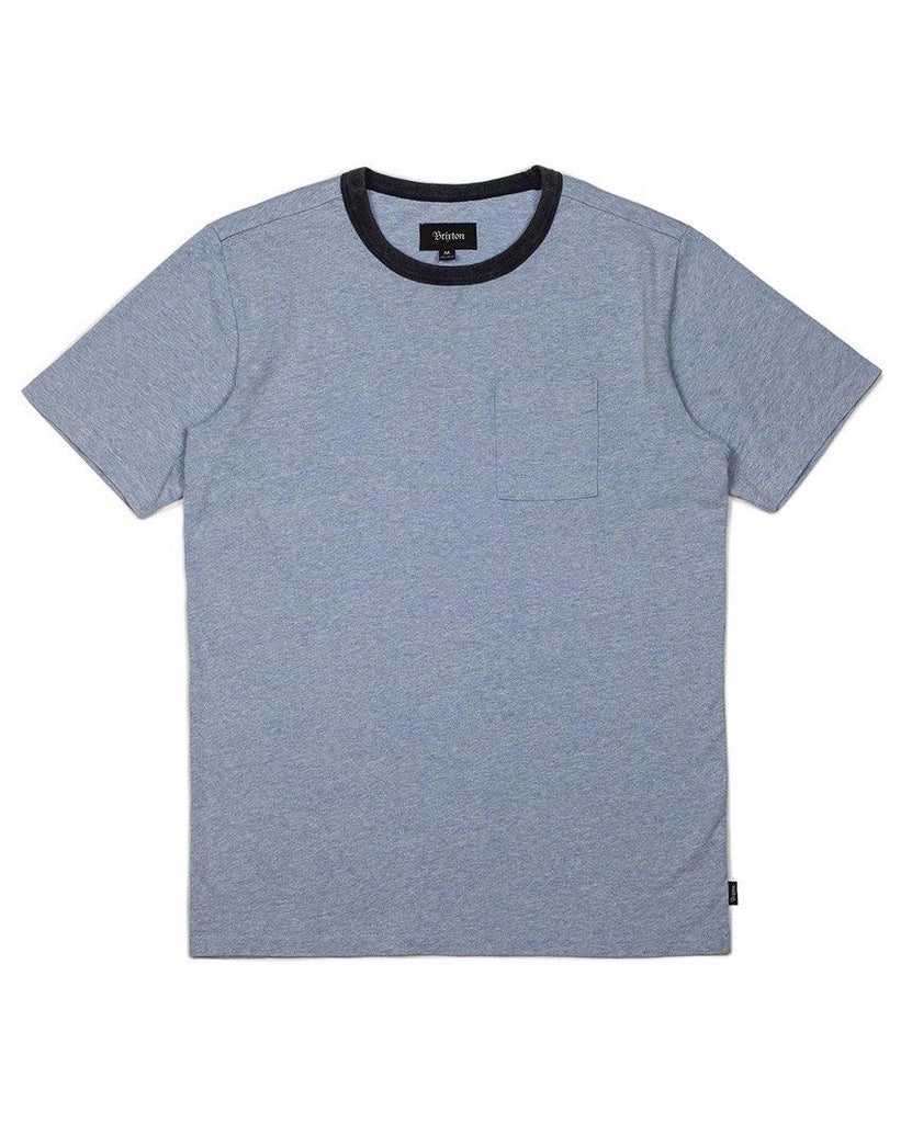 Cade S/S Knit - Heather Blue/Navy data-zoom-image=