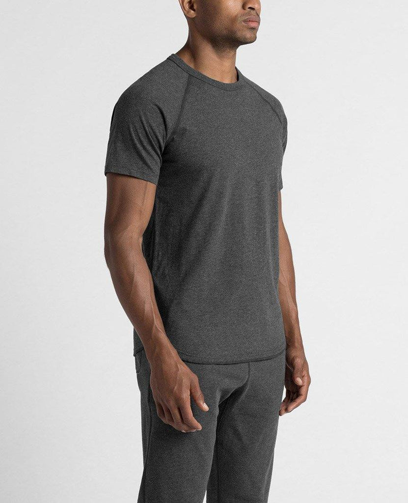 Pima Jersey Raglan T-shirt Heather Charcoal data-zoom-image=