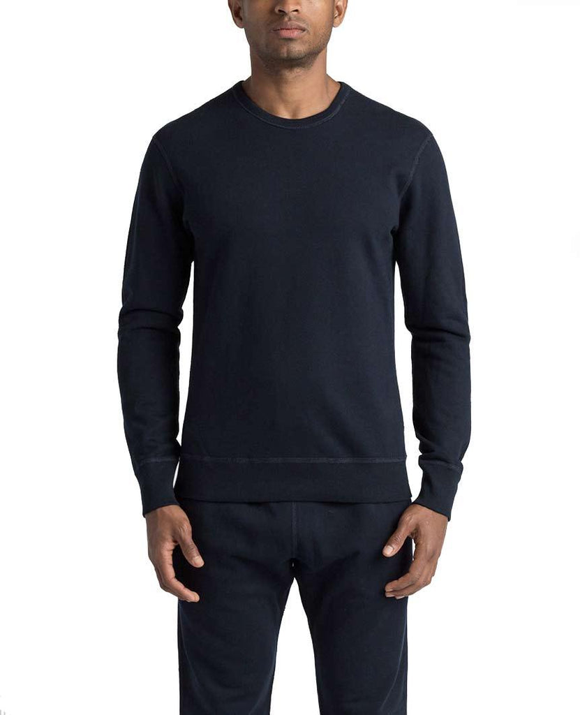 Crewneck Midweight Terry Navy data-zoom-image=