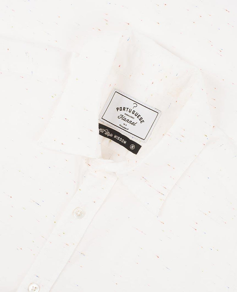 Ebano White Short Sleeve Buttondown Shirt data-zoom-image=