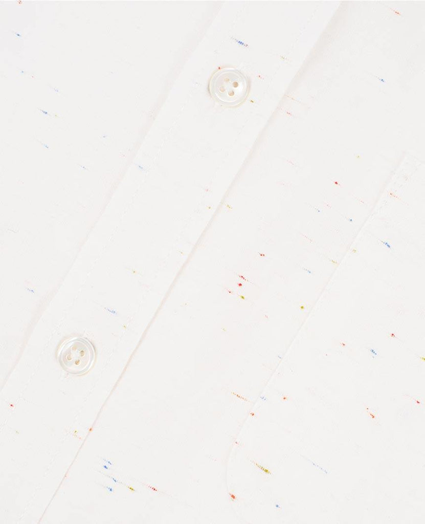 Ebano White Short Sleeve Buttondown Shirt data-zoom-image=