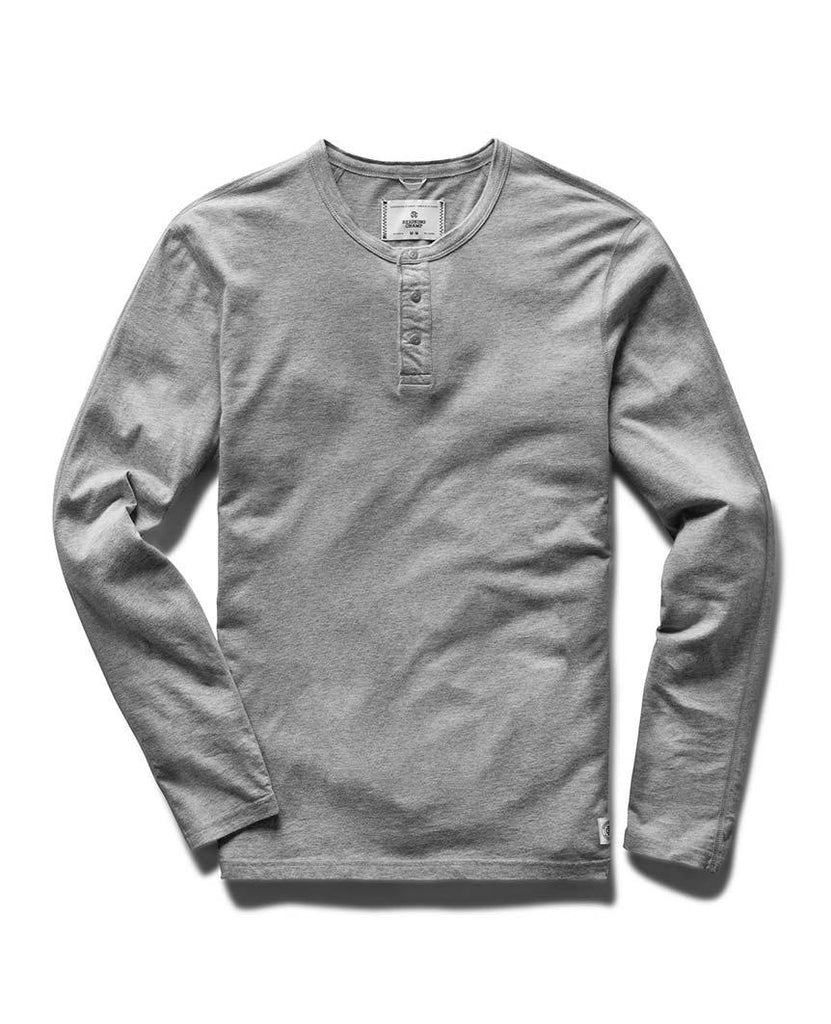 Long Sleeve Henley Ringspun Jersey Heather Grey data-zoom-image=