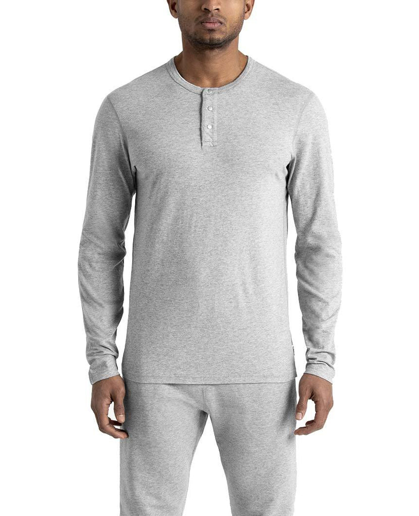Long Sleeve Henley Ringspun Jersey Heather Grey data-zoom-image=