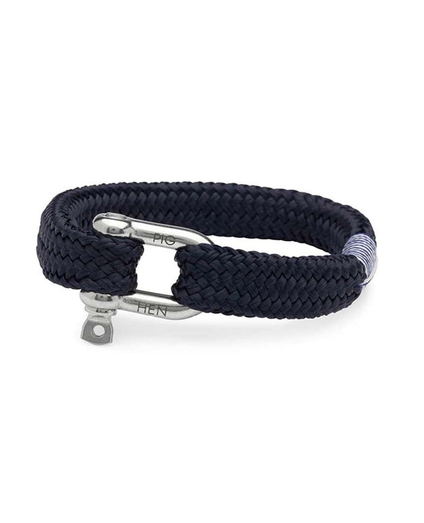 Gorgeous George 12mm Flate Rope Navy Silver data-zoom-image=