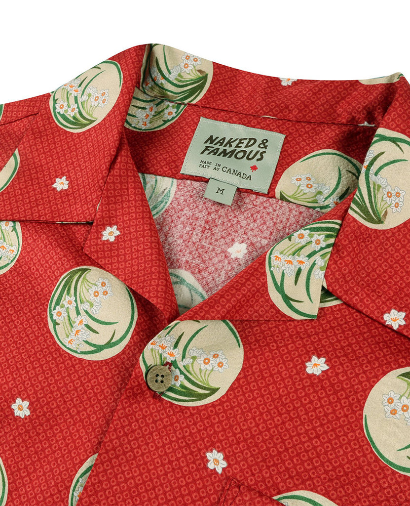 Japanese Springtime Aloha Shirt Red data-zoom-image=