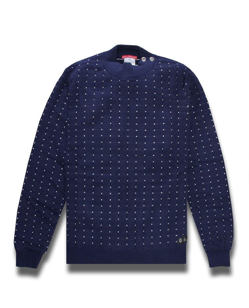 Button Collar Spot Pattern Navy data-zoom-image=