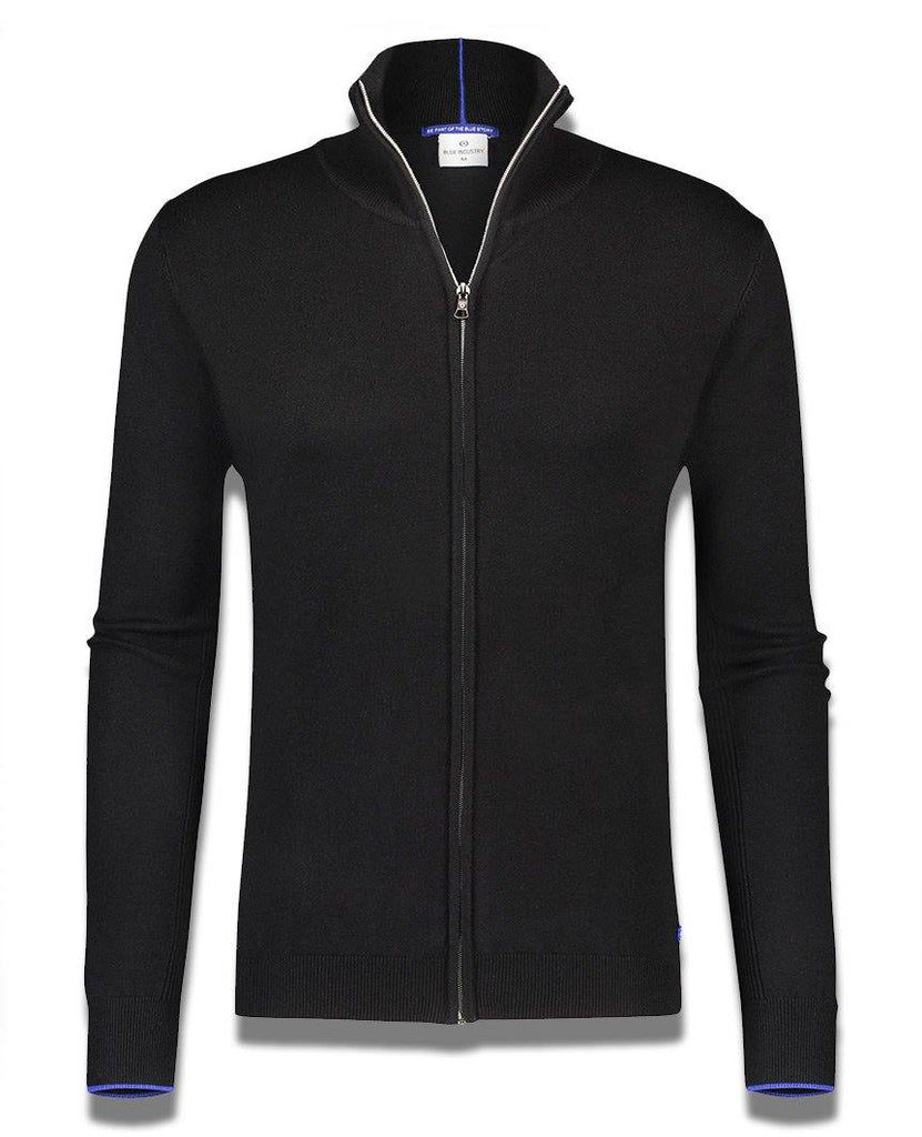 Luxe Zip Up Sweatshirt Black data-zoom-image=