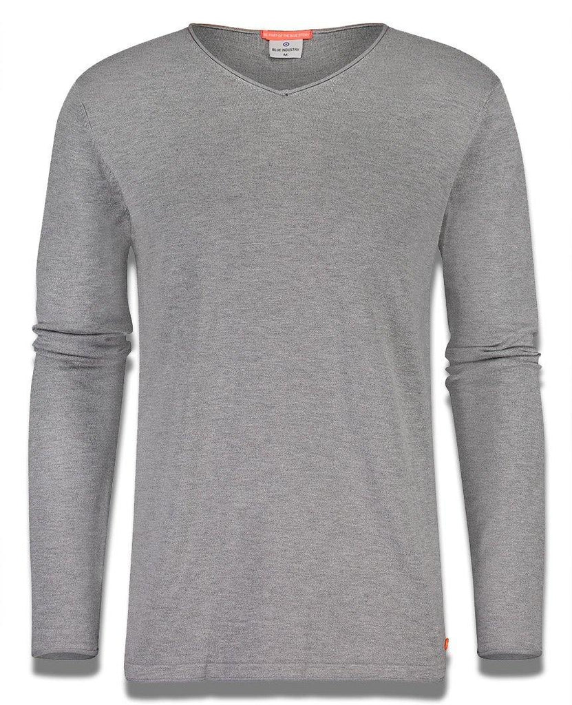 Luxe V-Neck Sweatshirt Grey data-zoom-image=