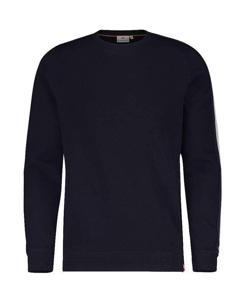 Navy Textured w/ Striped Sleeve Tape data-zoom-image=