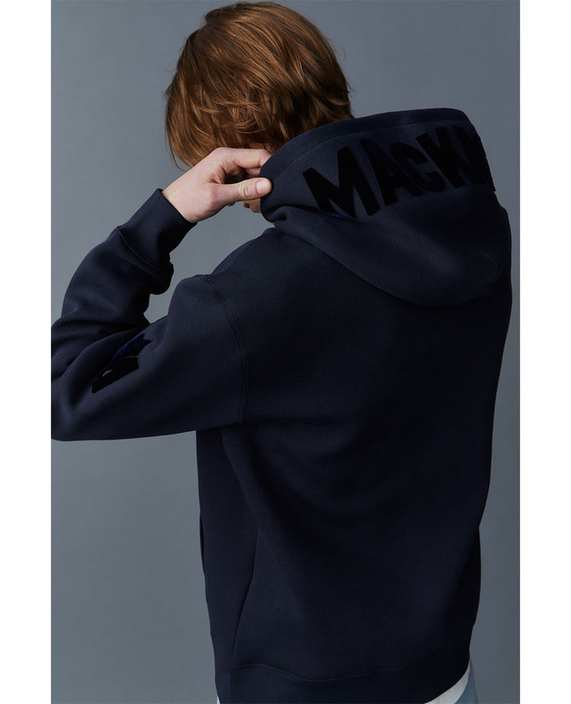 KRYS Pullover Hoodie with Velvet Embroidery Navy data-zoom-image=