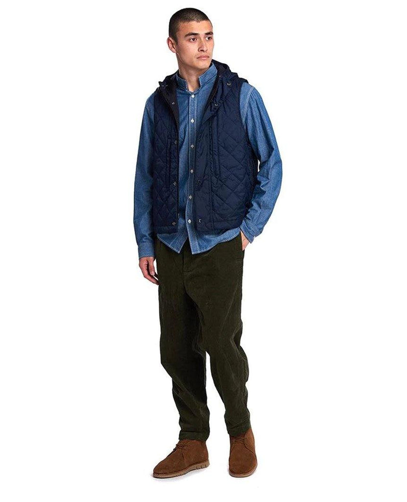Barbour X Engineered Garments Field Vest Navy data-zoom-image=