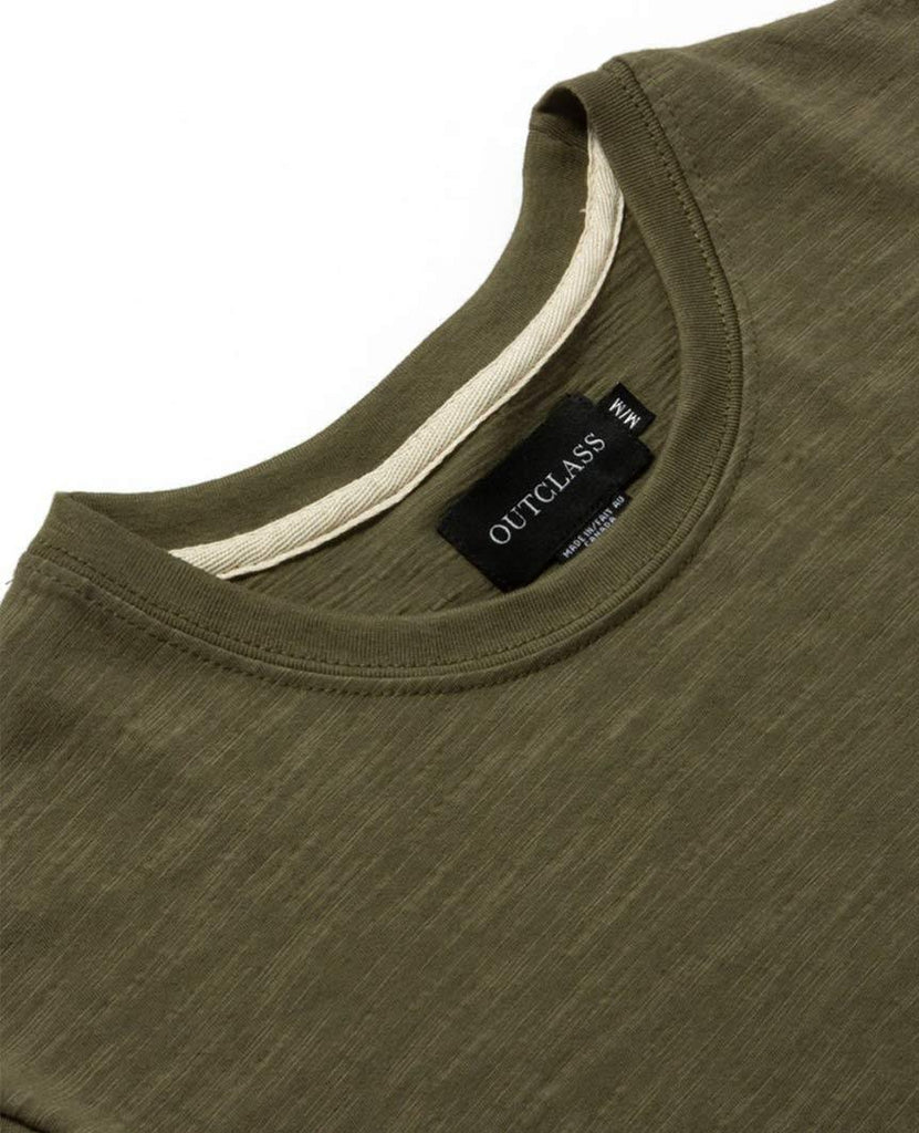 Olive Slub S/S T-Shirt data-zoom-image=