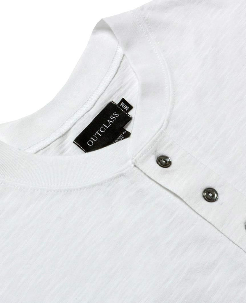 White Slub  S/S Henley data-zoom-image=