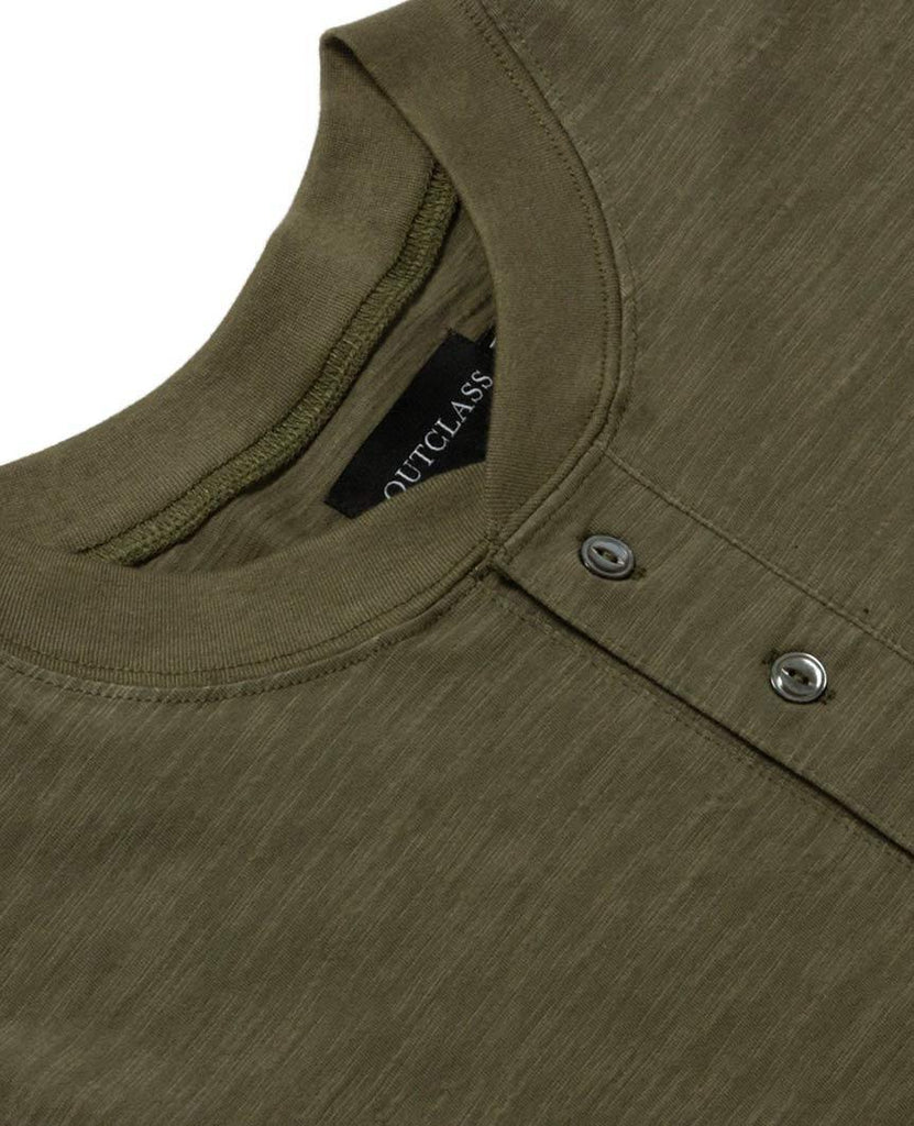 Olive Slub  S/S Henley data-zoom-image=