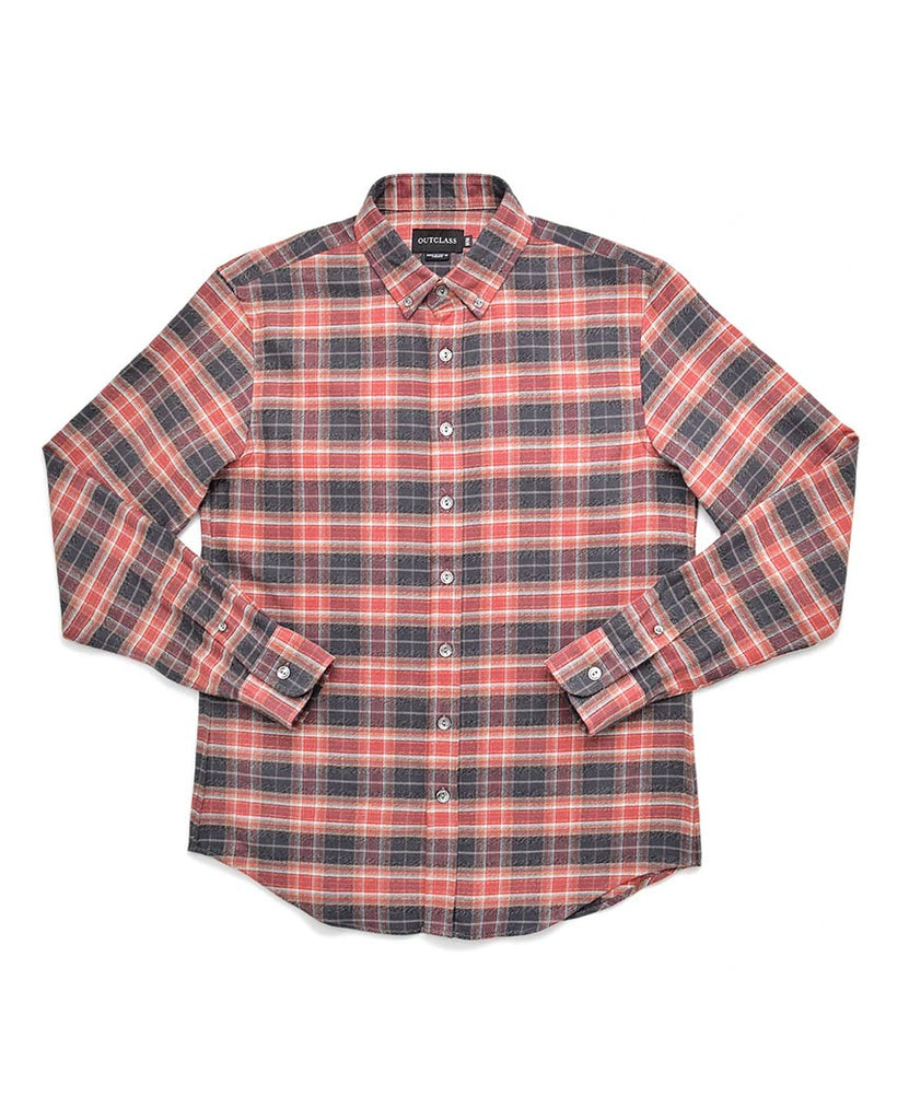 Brick Check Flannel Shirt data-zoom-image=