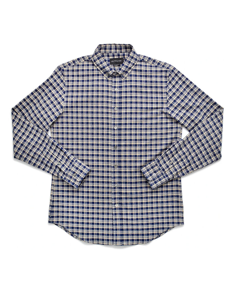 Navy Check Flannel Shirt data-zoom-image=