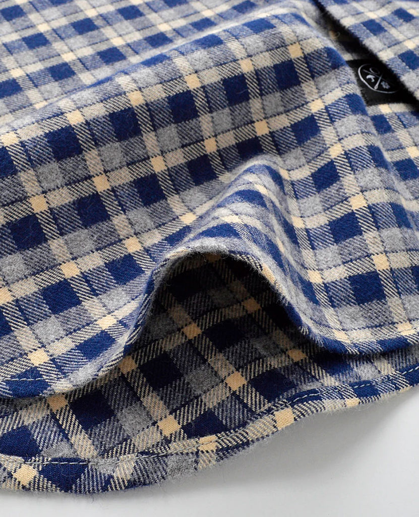 Navy Check Flannel Shirt data-zoom-image=