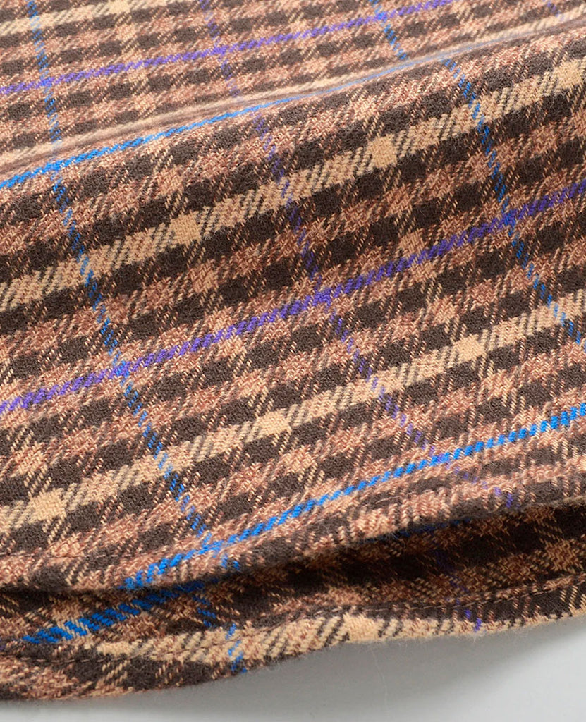 Brown Twill Check Flannel Shirt data-zoom-image=